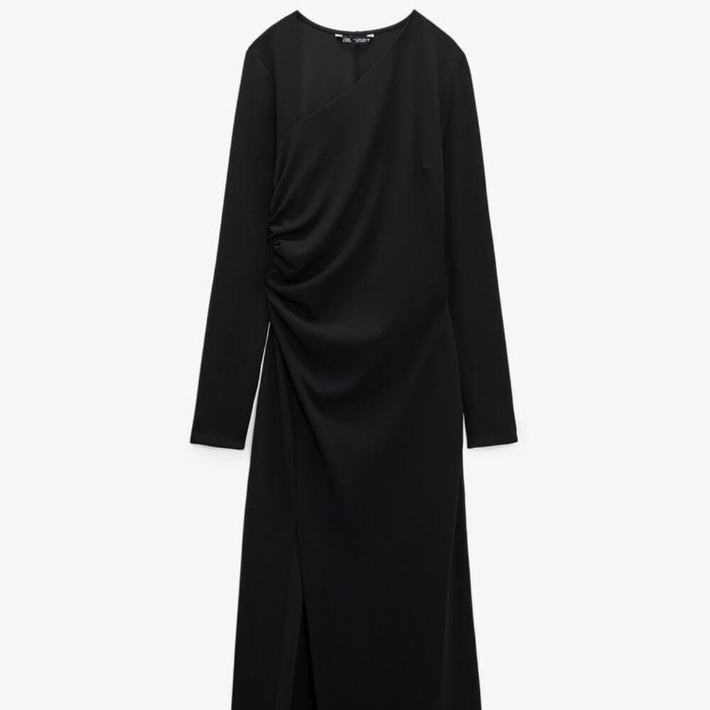 Zara asymmetric black dress